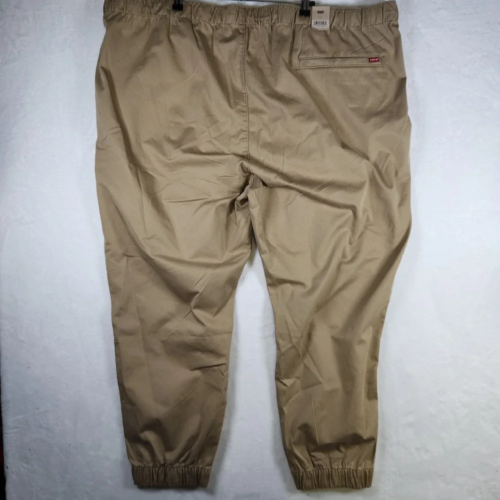Levi's XX Chino Jogger Pants 4XL Big Tall Stretch‎ Tapered Drawstring Hem Tan